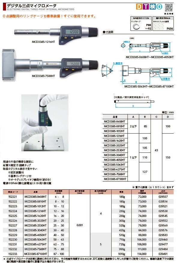 今季も再入荷 新潟精機 SK デジタル三点マイクロメーター 20-25mm MCD3385-2025HTN fucoa.cl