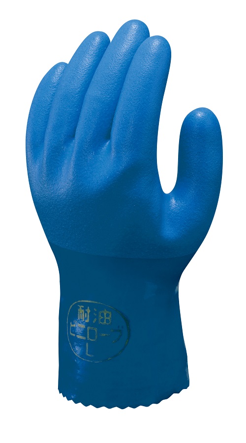 （まとめ）ショーワグローブ 塩化ビニール手袋 耐油 厚手 裏毛付 ブルー L NO170L 1双 