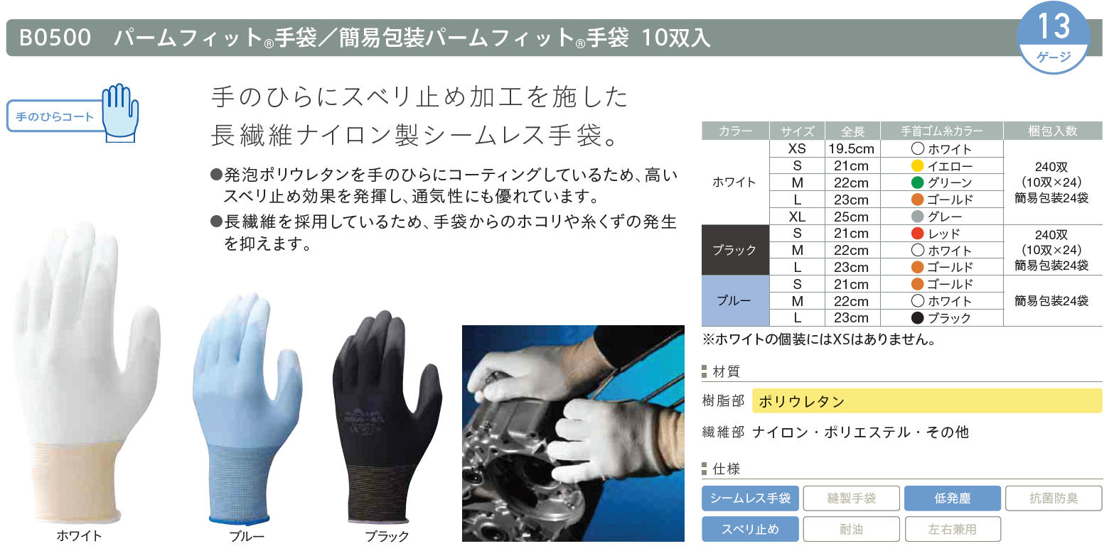 まとめ）ショーワグローブ 簡易包装 パームフィット手袋 M ブラック